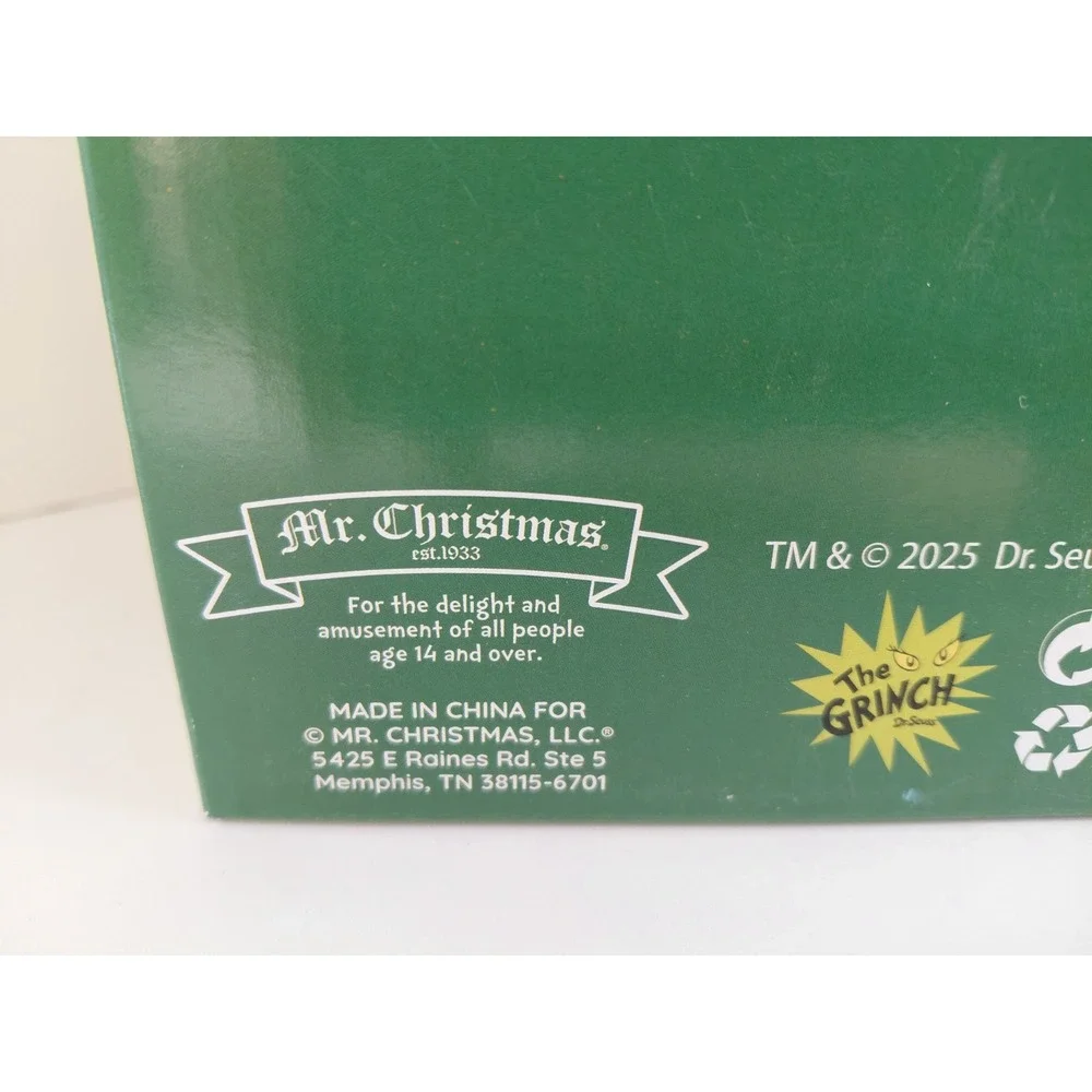 Grinch Animated Tree Topper Mr Christmas 2025 Lighted Star Circling Sleigh‎ NEW